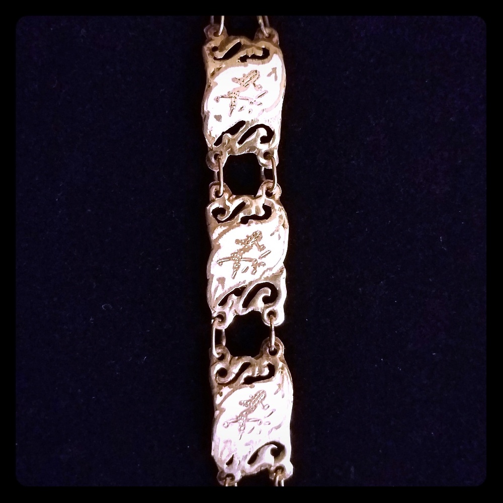 SIAM sterling silver & white enamel goddess bracel